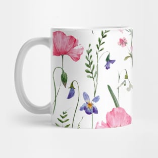 Watercolor Floral Clipart Burgundy Yellow Blush Pink Roses Peonies Mug